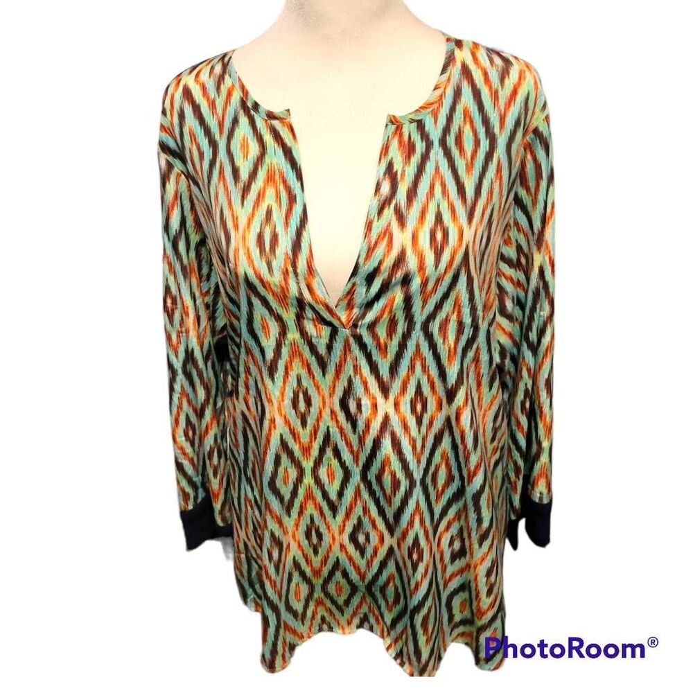 Collective Concepts Long Sleeve Blouse Size Large